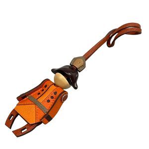 Hermès Bag Charm Cuivre Feu Orange Etoupe Biscuit Rouge Sellier Veau Epsom